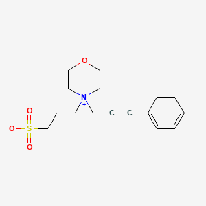 molecular formula C16H21NO4S B11523283 3-[4-(3-Phenylprop-2-yn-1-yl)morpholin-4-ium-4-yl]propane-1-sulfonate 