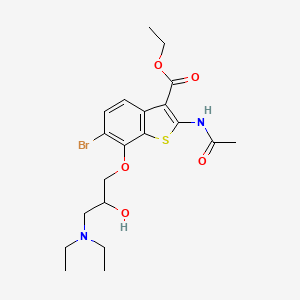 molecular formula C20H27BrN2O5S B11523291 Ethyl 2-acetamido-6-bromo-7-[3-(diethylamino)-2-hydroxypropoxy]-1-benzothiophene-3-carboxylate 