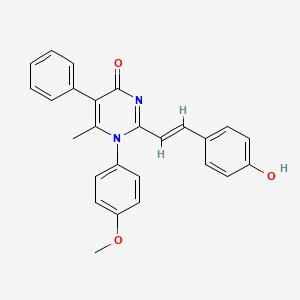 2-[(E)-2-(4-hydroxyphenyl)ethenyl]-1-(4-methoxyphenyl)-6-methyl-5-phenylpyrimidin-4(1H)-one