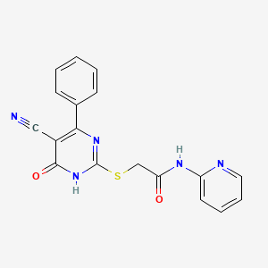 2-[(5-cyano-6-oxo-4-phenyl-1,6-dihydropyrimidin-2-yl)sulfanyl]-N-(pyridin-2-yl)acetamide