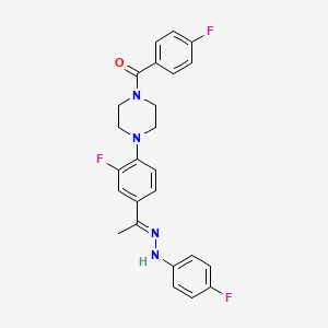 [4-(2-fluoro-4-{(1E)-1-[2-(4-fluorophenyl)hydrazinylidene]ethyl}phenyl)piperazin-1-yl](4-fluorophenyl)methanone