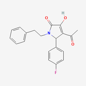 4-acetyl-5-(4-fluorophenyl)-3-hydroxy-1-(2-phenylethyl)-1,5-dihydro-2H-pyrrol-2-one