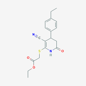 Ethyl {[3-cyano-4-(4-ethylphenyl)-6-oxo-1,4,5,6-tetrahydropyridin-2-yl]sulfanyl}acetate