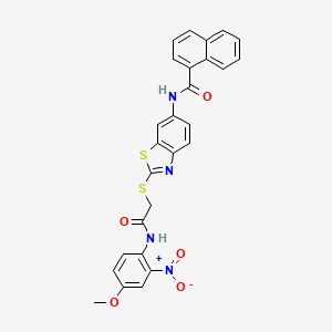 N-[2-({2-[(4-methoxy-2-nitrophenyl)amino]-2-oxoethyl}sulfanyl)-1,3-benzothiazol-6-yl]naphthalene-1-carboxamide