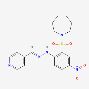 molecular formula C18H21N5O4S B11523380 1-({5-nitro-2-[(2E)-2-(pyridin-4-ylmethylidene)hydrazinyl]phenyl}sulfonyl)azepane 