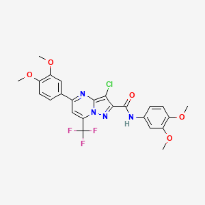 3-chloro-N,5-bis(3,4-dimethoxyphenyl)-7-(trifluoromethyl)pyrazolo[1,5-a]pyrimidine-2-carboxamide