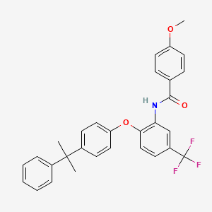 4-methoxy-N-{2-[4-(2-phenylpropan-2-yl)phenoxy]-5-(trifluoromethyl)phenyl}benzamide