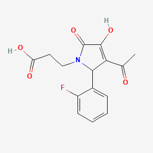 3-[3-acetyl-2-(2-fluorophenyl)-4-hydroxy-5-oxo-2,5-dihydro-1H-pyrrol-1-yl]propanoic acid