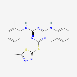 N,N'-bis(2-methylphenyl)-6-[(5-methyl-1,3,4-thiadiazol-2-yl)sulfanyl]-1,3,5-triazine-2,4-diamine