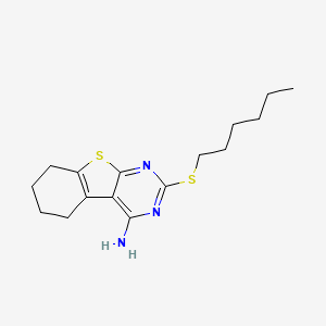 2-(Hexylsulfanyl)-5,6,7,8-tetrahydro[1]benzothieno[2,3-d]pyrimidin-4-amine