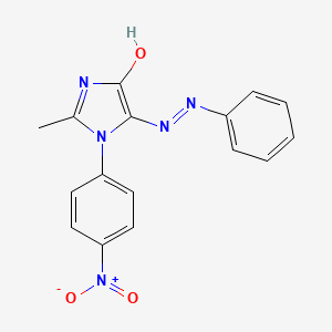 (5E)-2-methyl-1-(4-nitrophenyl)-5-(2-phenylhydrazinylidene)-1,5-dihydro-4H-imidazol-4-one