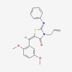 (2E,5E)-5-(2,5-dimethoxybenzylidene)-2-(phenylimino)-3-(prop-2-en-1-yl)-1,3-thiazolidin-4-one