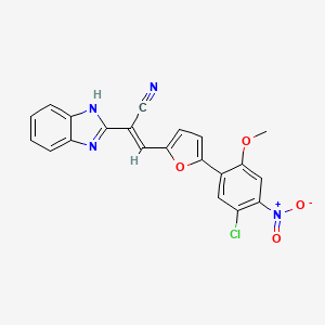 (2E)-2-(1H-benzimidazol-2-yl)-3-[5-(5-chloro-2-methoxy-4-nitrophenyl)furan-2-yl]prop-2-enenitrile