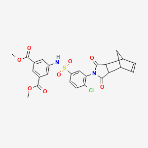 molecular formula C25H21ClN2O8S B11523466 dimethyl 5-({[4-chloro-3-(1,3-dioxo-1,3,3a,4,7,7a-hexahydro-2H-4,7-methanoisoindol-2-yl)phenyl]sulfonyl}amino)benzene-1,3-dicarboxylate 