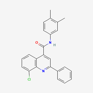 molecular formula C24H19ClN2O B11523472 8-chloro-N-(3,4-dimethylphenyl)-2-phenylquinoline-4-carboxamide 