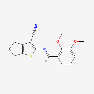 2-{[(E)-(2,3-dimethoxyphenyl)methylidene]amino}-5,6-dihydro-4H-cyclopenta[b]thiophene-3-carbonitrile