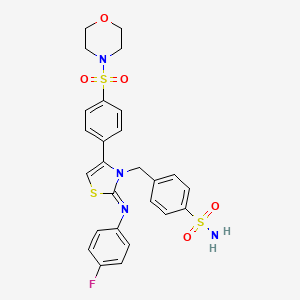 4-{[(2Z)-2-[(4-fluorophenyl)imino]-4-[4-(morpholin-4-ylsulfonyl)phenyl]-1,3-thiazol-3(2H)-yl]methyl}benzenesulfonamide