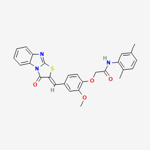 N-(2,5-dimethylphenyl)-2-{2-methoxy-4-[(Z)-(3-oxo[1,3]thiazolo[3,2-a]benzimidazol-2(3H)-ylidene)methyl]phenoxy}acetamide