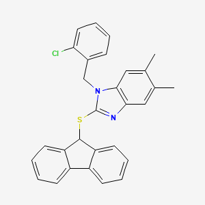 1-(2-chlorobenzyl)-2-(9H-fluoren-9-ylsulfanyl)-5,6-dimethyl-1H-benzimidazole