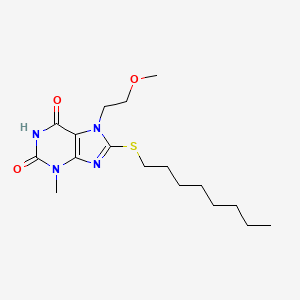 molecular formula C17H28N4O3S B11523582 7-(2-methoxyethyl)-3-methyl-8-(octylsulfanyl)-3,7-dihydro-1H-purine-2,6-dione 