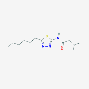 N-(5-hexyl-1,3,4-thiadiazol-2-yl)-3-methylbutanamide