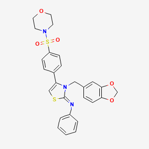 N-[(2Z)-3-(1,3-benzodioxol-5-ylmethyl)-4-[4-(morpholin-4-ylsulfonyl)phenyl]-1,3-thiazol-2(3H)-ylidene]aniline