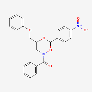 [6-(4-Nitrophenyl)-4-(phenoxymethyl)-1,5,2-dioxazinan-2-yl](phenyl)methanone