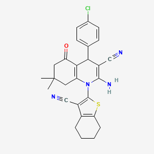 2-Amino-4-(4-chlorophenyl)-1-(3-cyano-4,5,6,7-tetrahydro-1-benzothiophen-2-yl)-7,7-dimethyl-5-oxo-1,4,5,6,7,8-hexahydroquinoline-3-carbonitrile