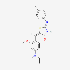 (2Z,5E)-5-[4-(diethylamino)-2-methoxybenzylidene]-2-[(4-methylphenyl)imino]-1,3-thiazolidin-4-one