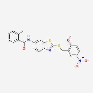 N-{2-[(2-methoxy-5-nitrobenzyl)sulfanyl]-1,3-benzothiazol-6-yl}-2-methylbenzamide