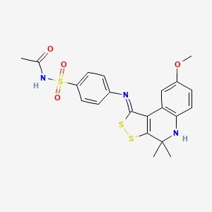 N-[4-[(8-methoxy-4,4-dimethyl-5H-dithiolo[3,4-c]quinolin-1-ylidene)amino]phenyl]sulfonylacetamide