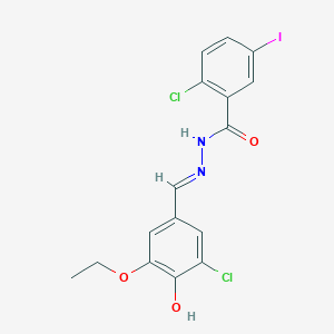 2-chloro-N'-[(E)-(3-chloro-5-ethoxy-4-hydroxyphenyl)methylidene]-5-iodobenzohydrazide