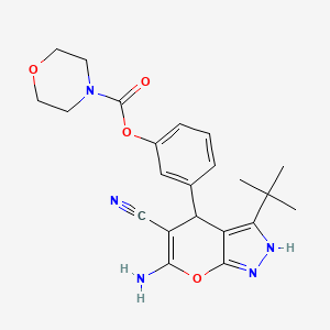 3-(6-Amino-3-tert-butyl-5-cyano-1,4-dihydropyrano[2,3-c]pyrazol-4-yl)phenyl morpholine-4-carboxylate