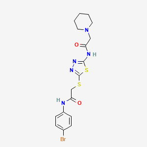 N-[5-({2-[(4-bromophenyl)amino]-2-oxoethyl}sulfanyl)-1,3,4-thiadiazol-2-yl]-2-(piperidin-1-yl)acetamide