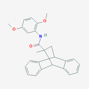 molecular formula C26H25NO3 B11523675 N-(2,5-dimethoxyphenyl)-11-methyl-9,10-dihydro-9,10-ethanoanthracene-11-carboxamide 