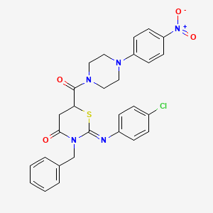 (2Z)-3-benzyl-2-[(4-chlorophenyl)imino]-6-{[4-(4-nitrophenyl)piperazin-1-yl]carbonyl}-1,3-thiazinan-4-one