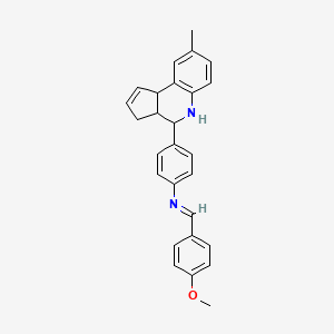 N-[(E)-(4-methoxyphenyl)methylidene]-4-(8-methyl-3a,4,5,9b-tetrahydro-3H-cyclopenta[c]quinolin-4-yl)aniline