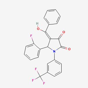 (4E)-5-(2-fluorophenyl)-4-[hydroxy(phenyl)methylidene]-1-[3-(trifluoromethyl)phenyl]pyrrolidine-2,3-dione