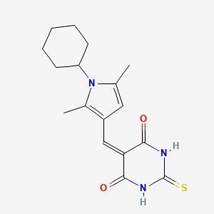 5-(1-Cyclohexyl-2,5-dimethyl-1H-pyrrol-3-ylmethylene)-2-thioxo-dihydro-pyrimidine-4,6-dione