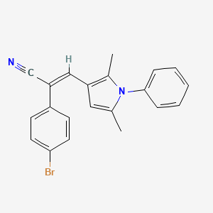 molecular formula C21H17BrN2 B11523729 (2E)-2-(4-bromophenyl)-3-(2,5-dimethyl-1-phenyl-1H-pyrrol-3-yl)prop-2-enenitrile 