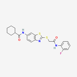 N-[2-({2-[(2-fluorophenyl)amino]-2-oxoethyl}sulfanyl)-1,3-benzothiazol-6-yl]cyclohexanecarboxamide