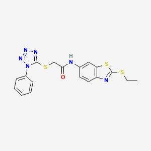 N-[2-(ethylsulfanyl)-1,3-benzothiazol-6-yl]-2-[(1-phenyl-1H-tetrazol-5-yl)sulfanyl]acetamide