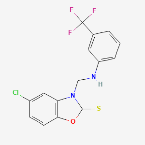 5-chloro-3-({[3-(trifluoromethyl)phenyl]amino}methyl)-1,3-benzoxazole-2(3H)-thione