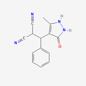 [(3-hydroxy-5-methyl-1H-pyrazol-4-yl)(phenyl)methyl]propanedinitrile