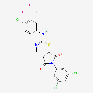 1-(3,5-dichlorophenyl)-2,5-dioxopyrrolidin-3-yl N'-[4-chloro-3-(trifluoromethyl)phenyl]-N-methylcarbamimidothioate