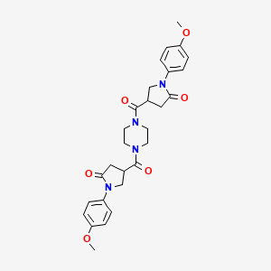 4,4'-(Piperazine-1,4-diyldicarbonyl)bis[1-(4-methoxyphenyl)pyrrolidin-2-one]