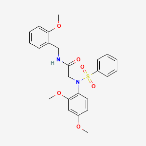 2-[N-(2,4-Dimethoxyphenyl)benzenesulfonamido]-N-[(2-methoxyphenyl)methyl]acetamide