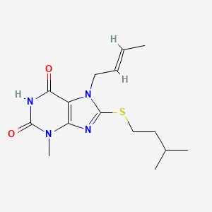 7-[(2E)-but-2-en-1-yl]-3-methyl-8-[(3-methylbutyl)sulfanyl]-3,7-dihydro-1H-purine-2,6-dione