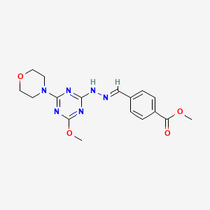 methyl 4-[(E)-{2-[4-methoxy-6-(morpholin-4-yl)-1,3,5-triazin-2-yl]hydrazinylidene}methyl]benzoate