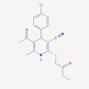 5-Acetyl-4-(4-chlorophenyl)-6-methyl-2-[(2-oxobutyl)sulfanyl]-1,4-dihydropyridine-3-carbonitrile